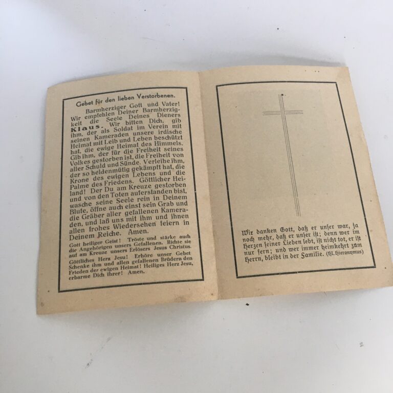 World War II era German Funeral Card The War Store and More